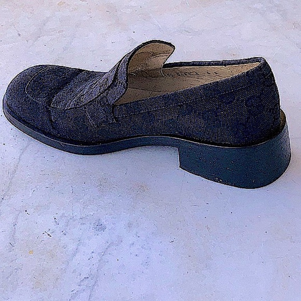 GUCCI GG WOMENS LOAFER VINTAGE BLACK MONOGRAM SIZE 5 ITALY - Picture 8 of 12